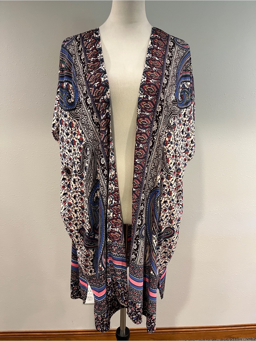 Angie Paisley Open-Front‎ Kimono Cardigan size small